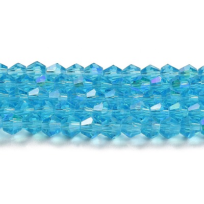 Transparent Electroplate Glass Beads Strands EGLA-A039-T2mm-L19-1