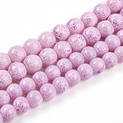 Transparent Baking Paint Glass Beads Strands DGLA-N009-8mm-02-1