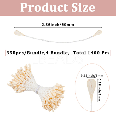 Gypsum with Cotton Cord Artificial Flower Core DIY-WH20007-36B-10-1