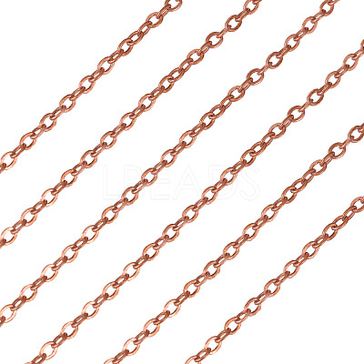 Brass Coated Iron Flat Cable Chains CH-TAC0007-02R-1