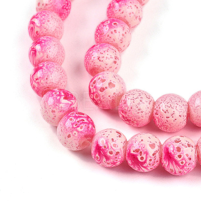 Transparent Baking Paint Glass Beads Strands X-DGLA-N009-8mm-01-1