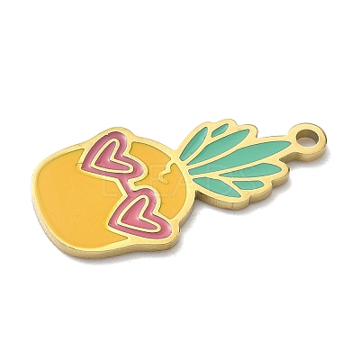 304 Stainless Steel Fruit Enamel Pendants STAS-G362-04G-08-1