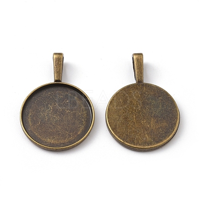 Alloy Pendant Cabochon Settings X-PALLOY-A13368-AB-NR-1