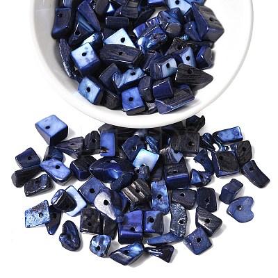 Dyed Natural Freshwater Shell Chips Beads X-SHEL-O001-12C-1