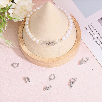 5 Sets Brass Micro Pave Clear Cubic Zirconia Fold Over Clasps KK-CA0002-67P-1