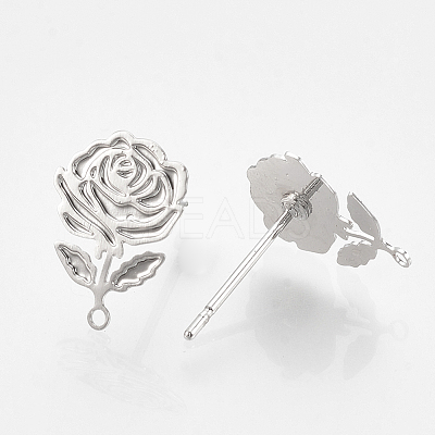 Brass Stud Earring Findings X-KK-S345-279P-1