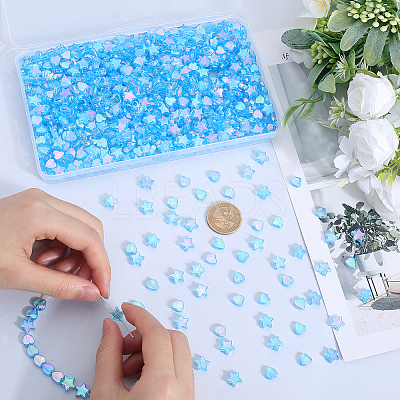 800Pcs 2 Styles Eco-Friendly Transparent Acrylic Beads TACR-SP0001-01D-1
