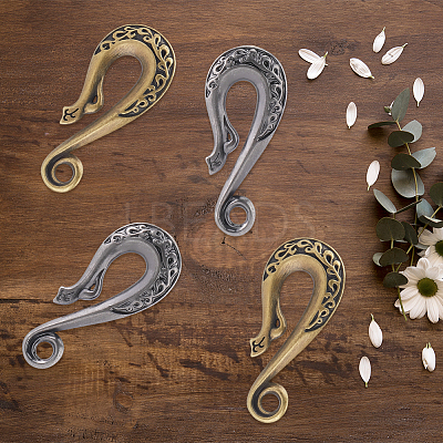 4Pcs 2 Colors Alloy S-Hook Clasps FIND-CP0003-48-1