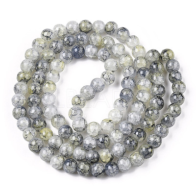 Baking Paint Crackle Glass Bead Strands DGLA-Q023-8mm-YS75-A-1
