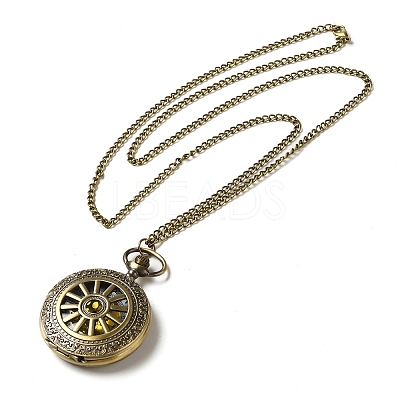 Alloy Glass Pendant Pocket Necklace WACH-S002-20AB-1