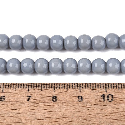 Opaque Solid Color Glass Beads Strands GLAA-T032-P6mm-25-1