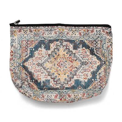 Bohemian Flower Printed Linen Storage Zipper Clutch Bags ABAG-Z002-03C-1