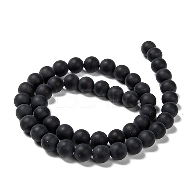 Dyed & Heated Natural Black Agate Bead Strands G-H056-8mm-1