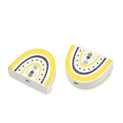 Printed Poplar Wood Beads WOOD-Z008-01F-1