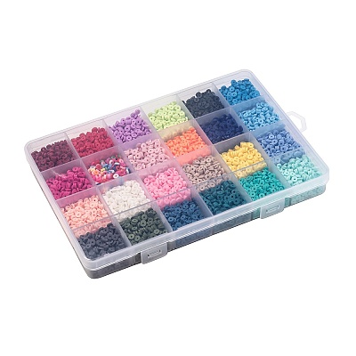 24 Colors Handmade Polymer Clay Beads CLAY-X0011-03A-1