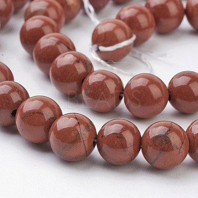 Natural Red Jasper Round Beads Strands X-GSR011-1