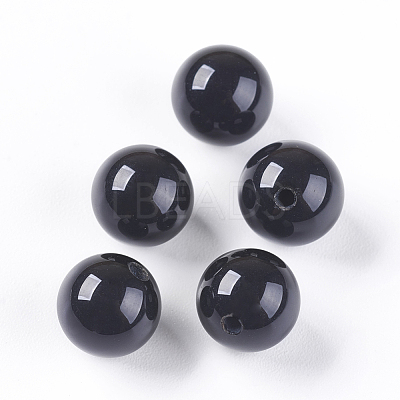 Natural Black Onyx Beads G-K275-13-8mm-1