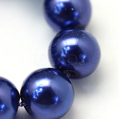 Baking Paint Pearlized Glass Pearl Round Bead Strands X-HY-Q003-10mm-19-1