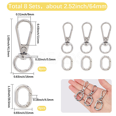Alloy Swivel Clasps FIND-SP0003-22P-1