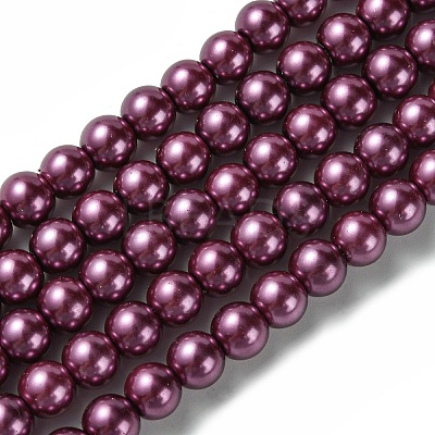Eco-Friendly Dyed Glass Pearl Round Beads Strands HY-A002-6mm-RB029-1
