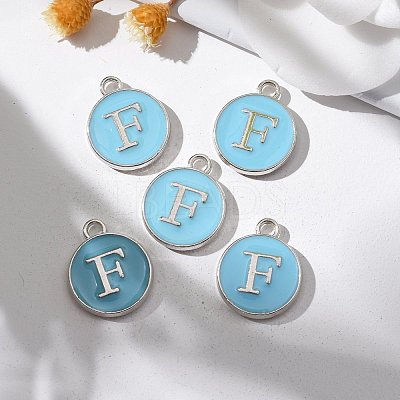 Platinum Plated Alloy Enamel Charms X-ENAM-S118-04F-P-1