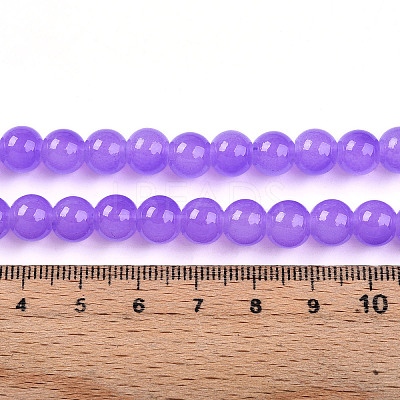 Baking Paint Imitation Jade Glass Round Bead Strands X-DGLA-Q021-8mm-44-1