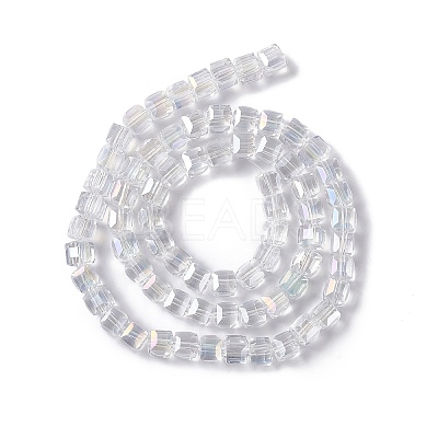 Electroplate Glass Beads Strands X-EGLA-D018-8x8mm-01-1