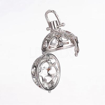 Brass Cage Pendants KK-P005-18P-NR-1