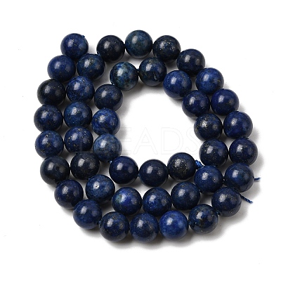 Dyed Round Natural Lapis Lazuli Beads Strands G-K081-8mm-1
