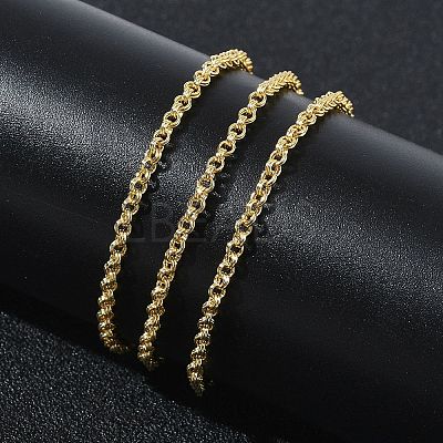 2MM Brass Double Link Chain Necklaces for Women KK-CBA2293-18G-1