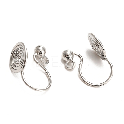 Brass Clip-on Earring Converters Findings KK-D060-03P-02-1