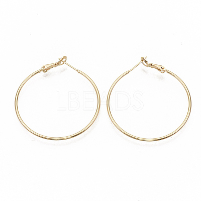 Brass Hoop Earrings EJEW-T007-01G-NF-1