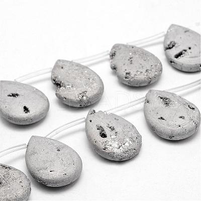 Electroplated Natural Quartz Crystal Beads Strands G-G891-07-1