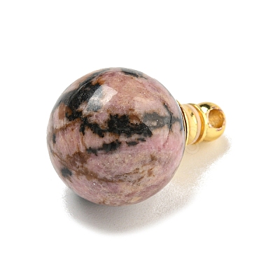 Natural Rhodonite Perfume Bottle Pendants G-K338-22G-04-1