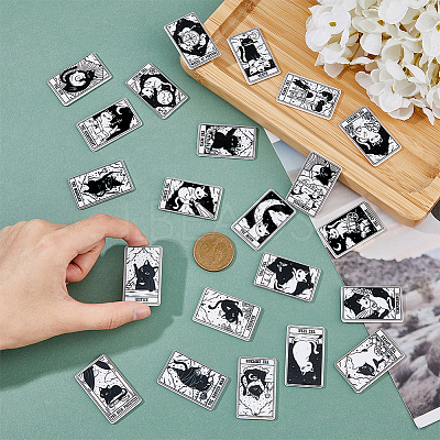 22Pcs 22 Style Tarot Theme Printed Acrylic Pendants MACR-HY0001-08-1