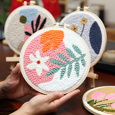 DIY Punch Embroidery Starter Kit BOHO-PW0001-073D-1