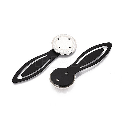 Alloy & Iron Bookmark Cabochon Settings PALLOY-N184-03S-1