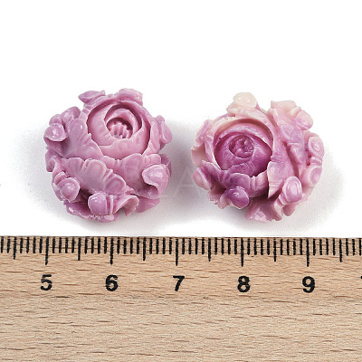 Synthetic Coral Dyed Carved Beads X1-SHEL-D001-01C-1