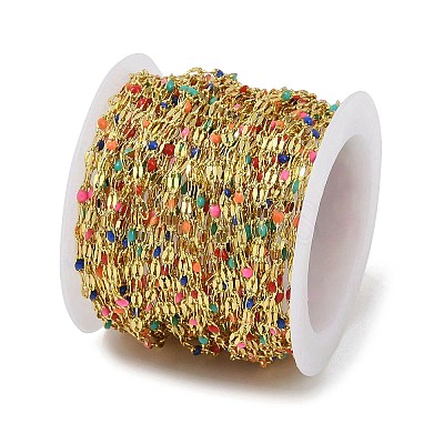 Rack Plating Brass Dapped Chains AJEW-Q153-03G-08-1