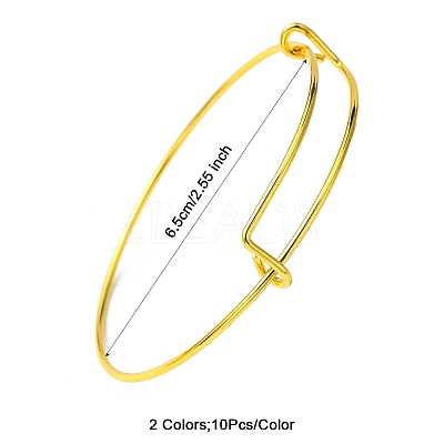 20Pcs 2 Colors Iron Bangle Making BJEW-YW0001-13-1