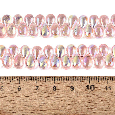 Electroplate Transparent Glass Beads Strands EGLA-N057-01A-06-1
