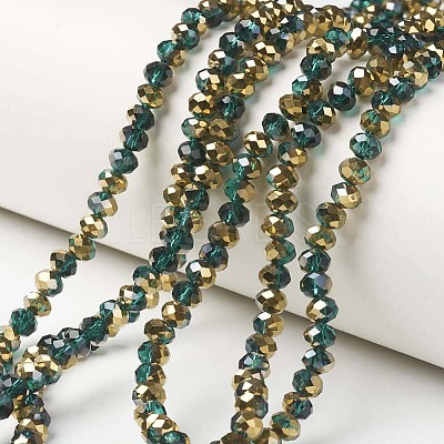 Electroplate Transparent Glass Beads Strands X-EGLA-A034-T6mm-O10-1