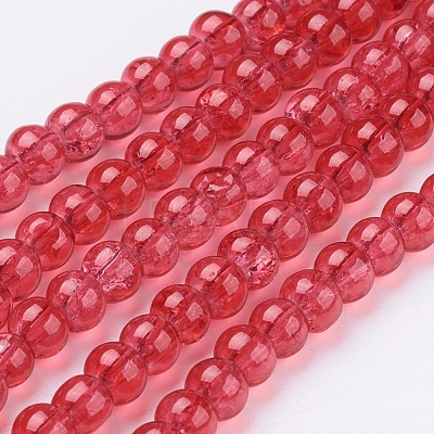 Spray Painted Crackle Glass Beads Strands CCG-Q001-4mm-13-1