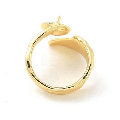 Brass Cup Peg Open Cuff Ring Settings KK-G518-03G-1