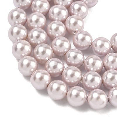 Electroplated Shell Pearl Beads Strands X-BSHE-G041-6mm-06-1