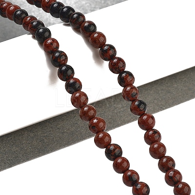 Round Natural Mahogany Obsidian Beads Strands G-N0120-20-4mm-1
