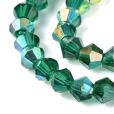 AB Color Plated Transparent Glass Beads Strands GLAA-G127-01-01F-1