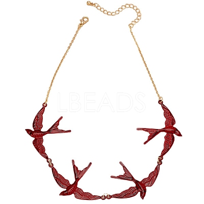 Alloy Enamel Link Chain Necklaces WG1FAB4-01-1