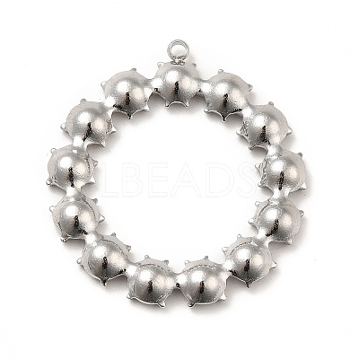 304 Stainless Steel Pendant Rhinestone Settings STAS-P312-07P-1