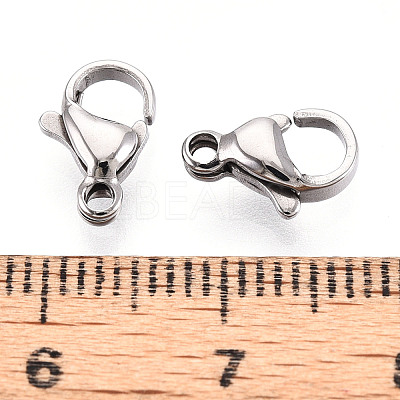 304 Stainless Steel Lobster Claw Clasps STAS-T065-10mm-34P-1